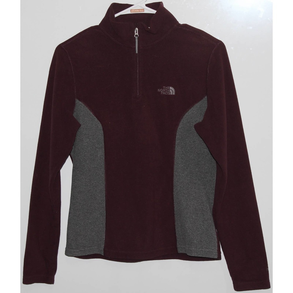 Womens The North Face Purple Gray Fleece Zip Up Pullover Jacket Sweatshirt Small